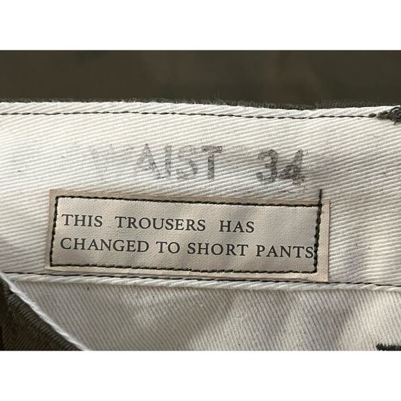 Buzz Rickson Size 34 Army Green Shorts Chino Made In Japan - US SELLER - EUC - Picture 4 of 5